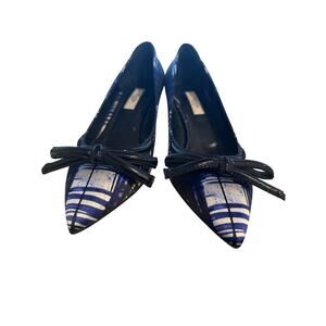 Prada Satin Printed Pumps with Kitten Heels